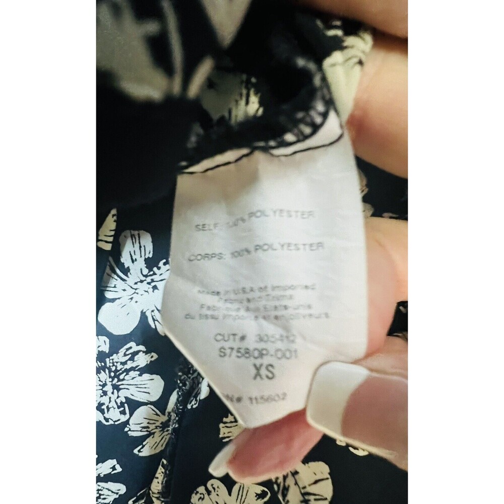 LUSH Womens Black Floral Tan Mini Skater A Line Skirt Sz XS - Picture 5 of 6